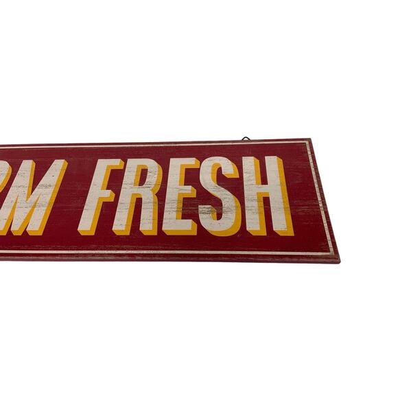 Red Shed Farm Fresh Wood Indoor Sign 24" x 7" - Picture 3 of 6
